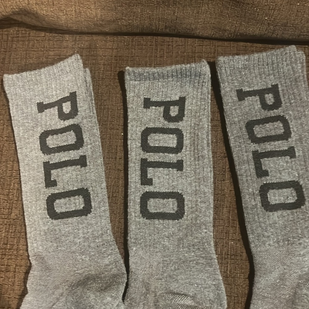 Polo by Ralph Lauren Men's Casual Gray Socks Pack of Three. - Picture 3 of 4